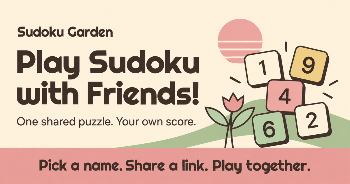 Sudoku Garden's playful garden of colorful number tiles.